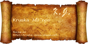 Kruska János névjegykártya